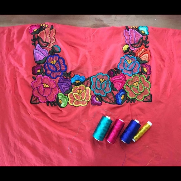 Boho bohemian Mexican Embroidered Blouse - Picture 7 of 7
